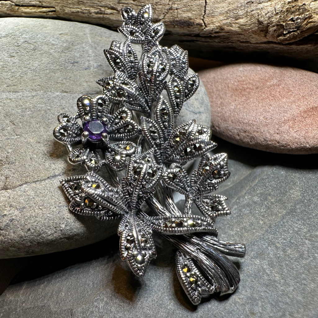 Marcasite Sweet Blossom Brooch | Brooch | Wiccan Center