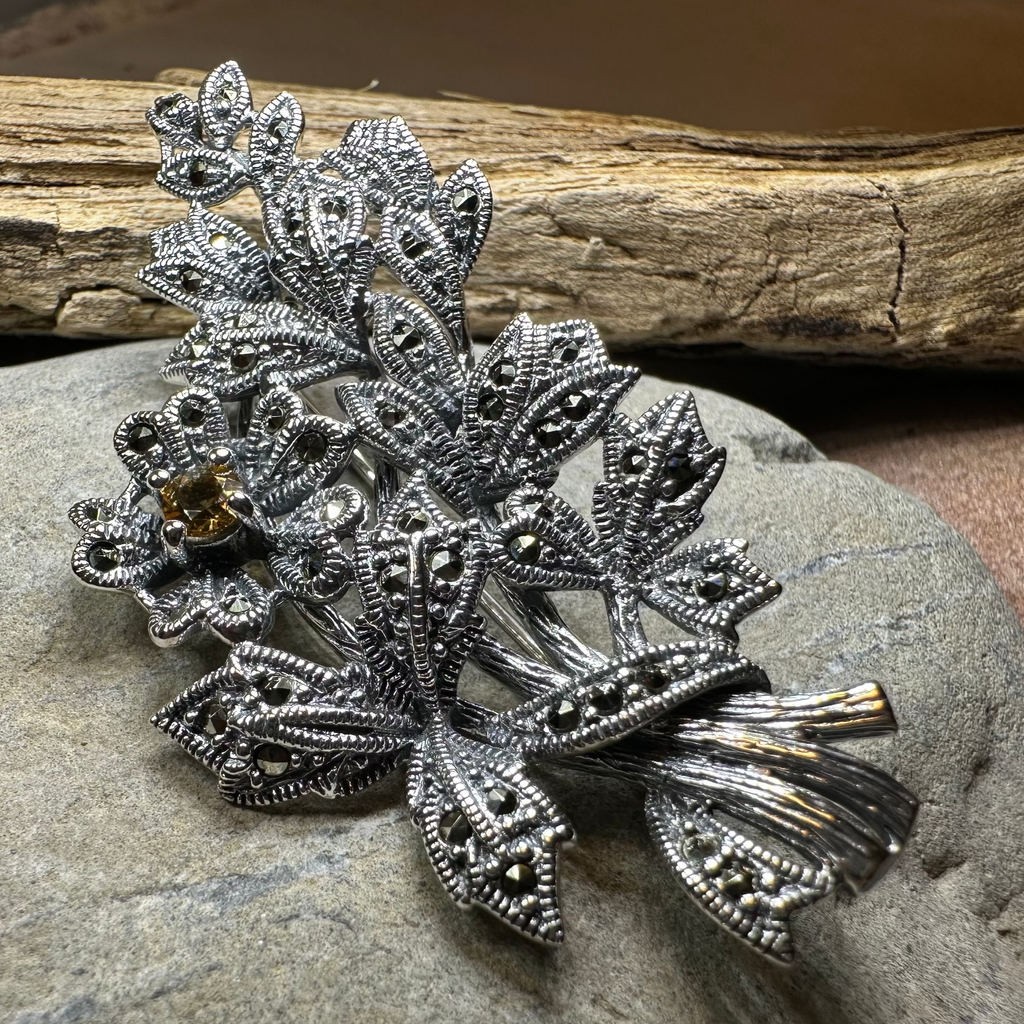Marcasite Sweet Blossom Brooch | Brooch | Wiccan Center