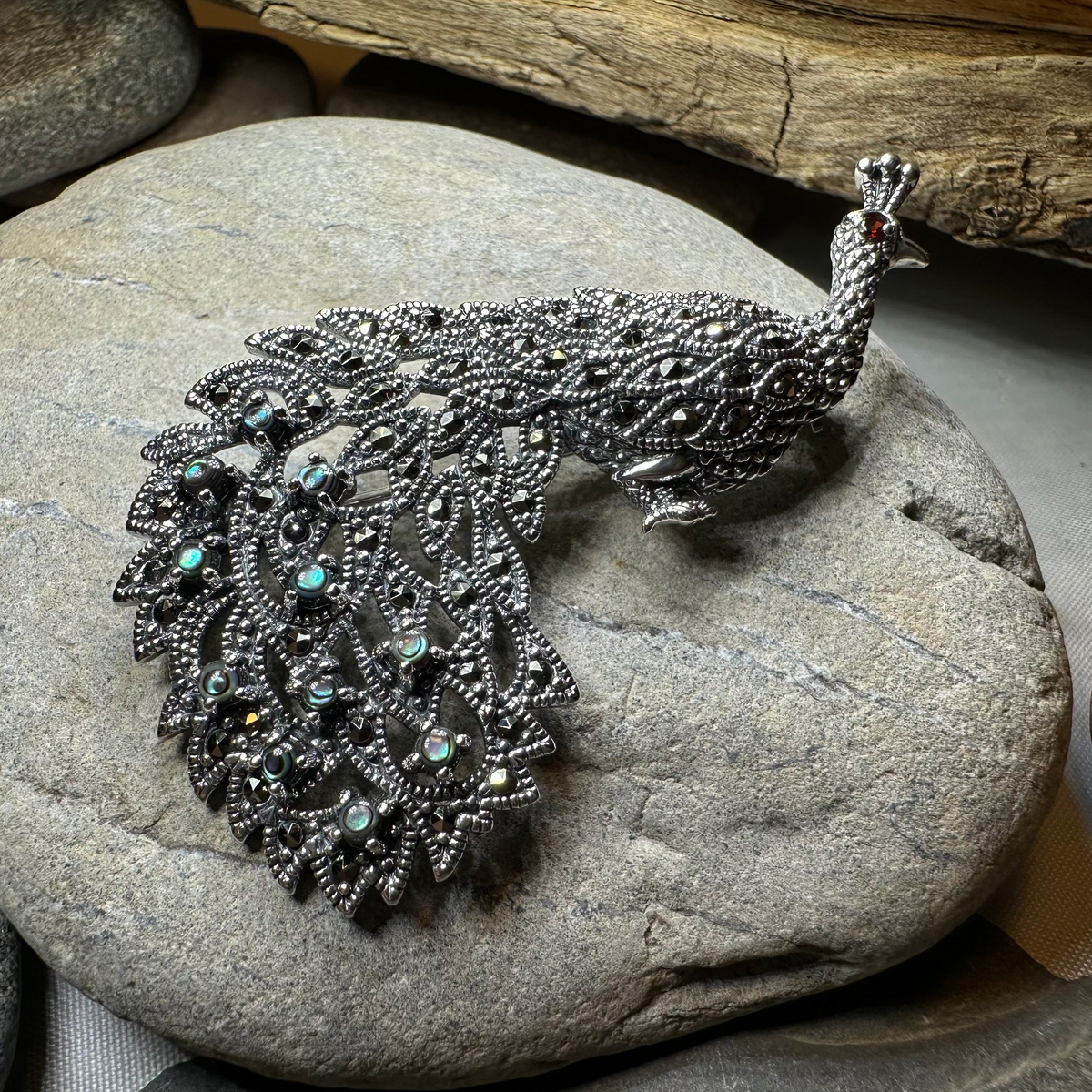 Bellevue Peacock Brooch & Pendant