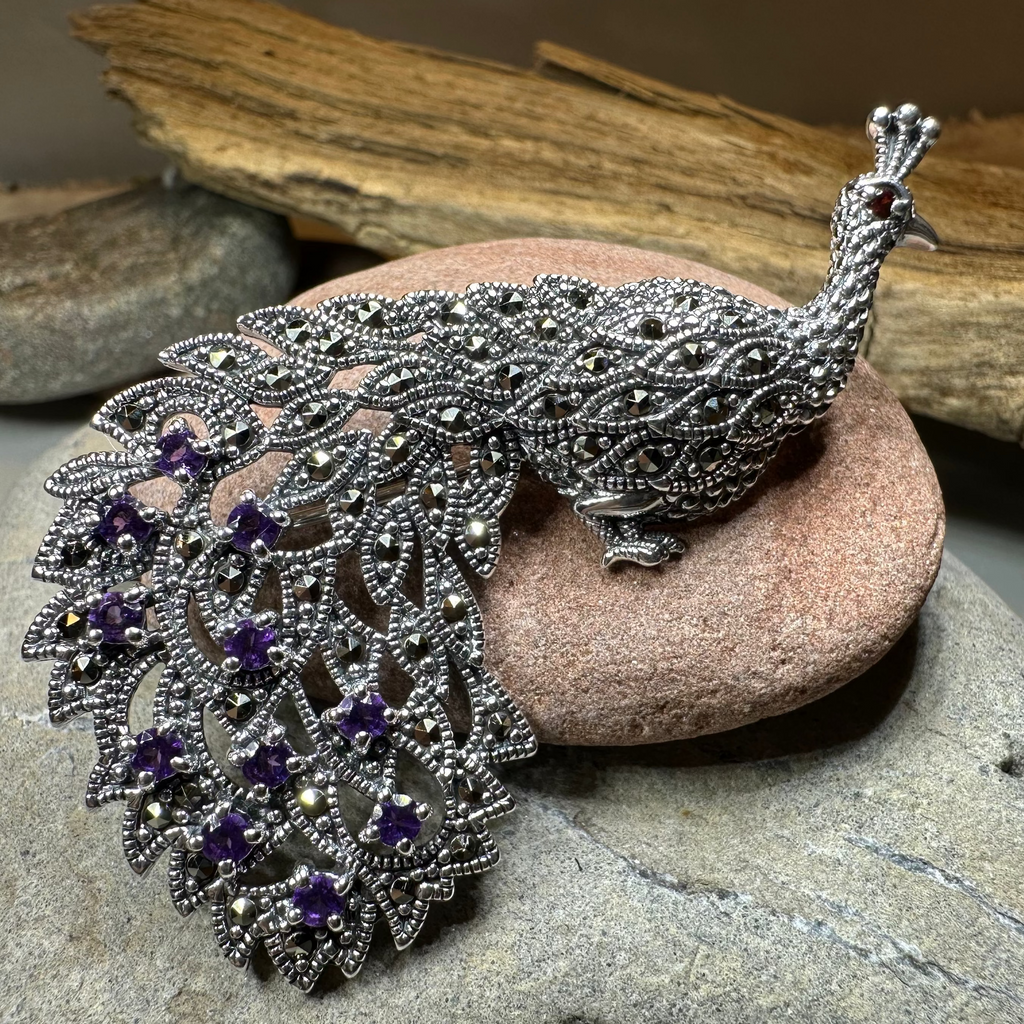 Bellevue Peacock Brooch & Pendant