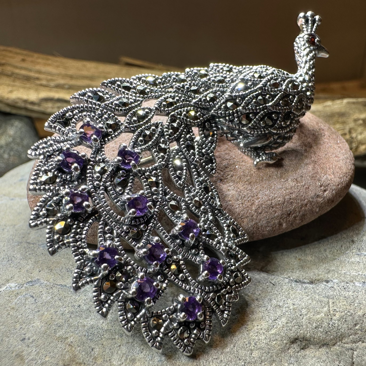 Bellevue Peacock Brooch & Pendant
