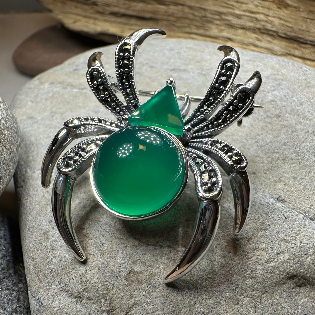 Gothic Marcasite Spider Brooch in Sterling Silver | Brooch | Wiccan Center