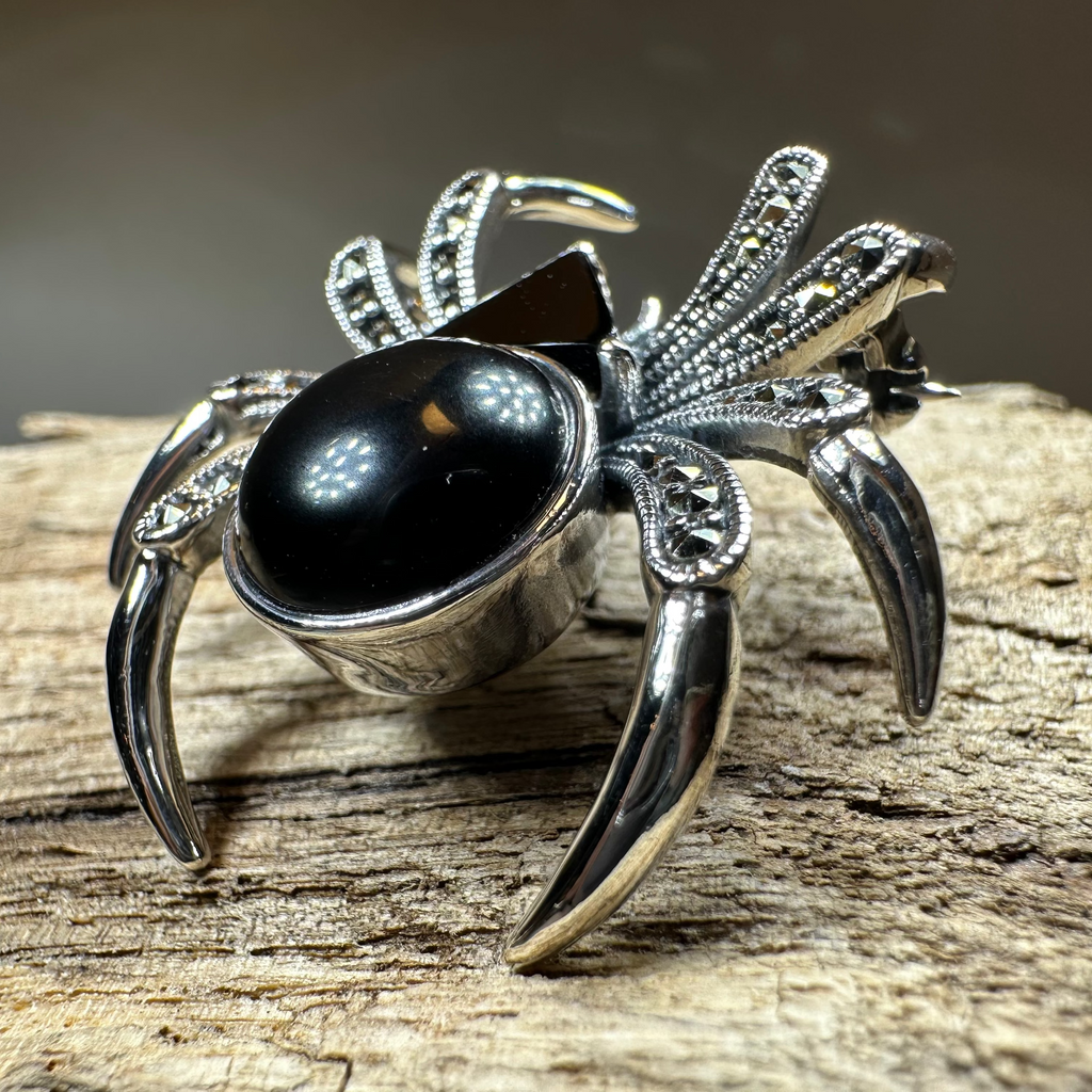Gothic Marcasite Spider Brooch in Sterling Silver | Brooch | Wiccan Center