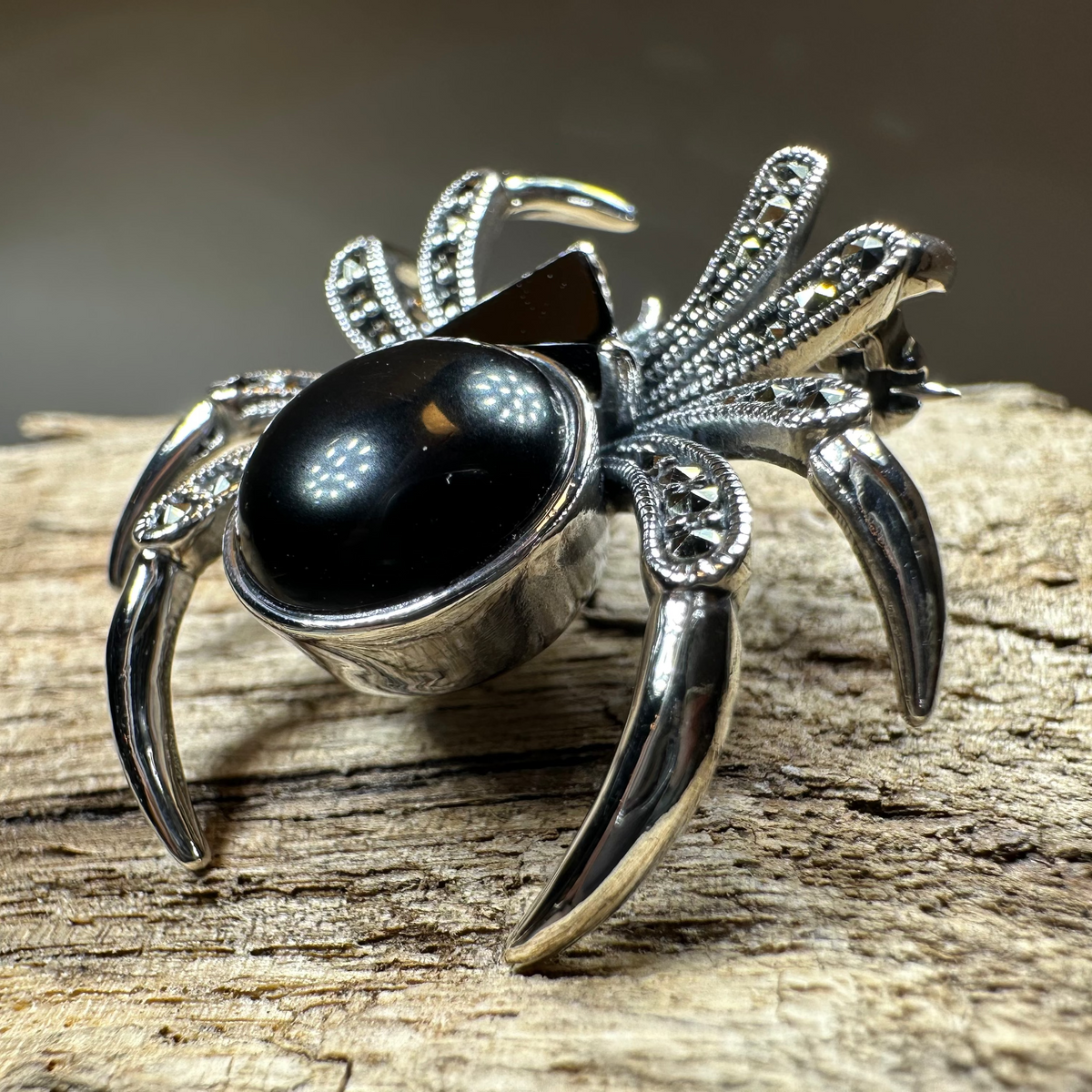 Gothic Marcasite Spider Brooch in Sterling Silver | Brooch | Wiccan Center