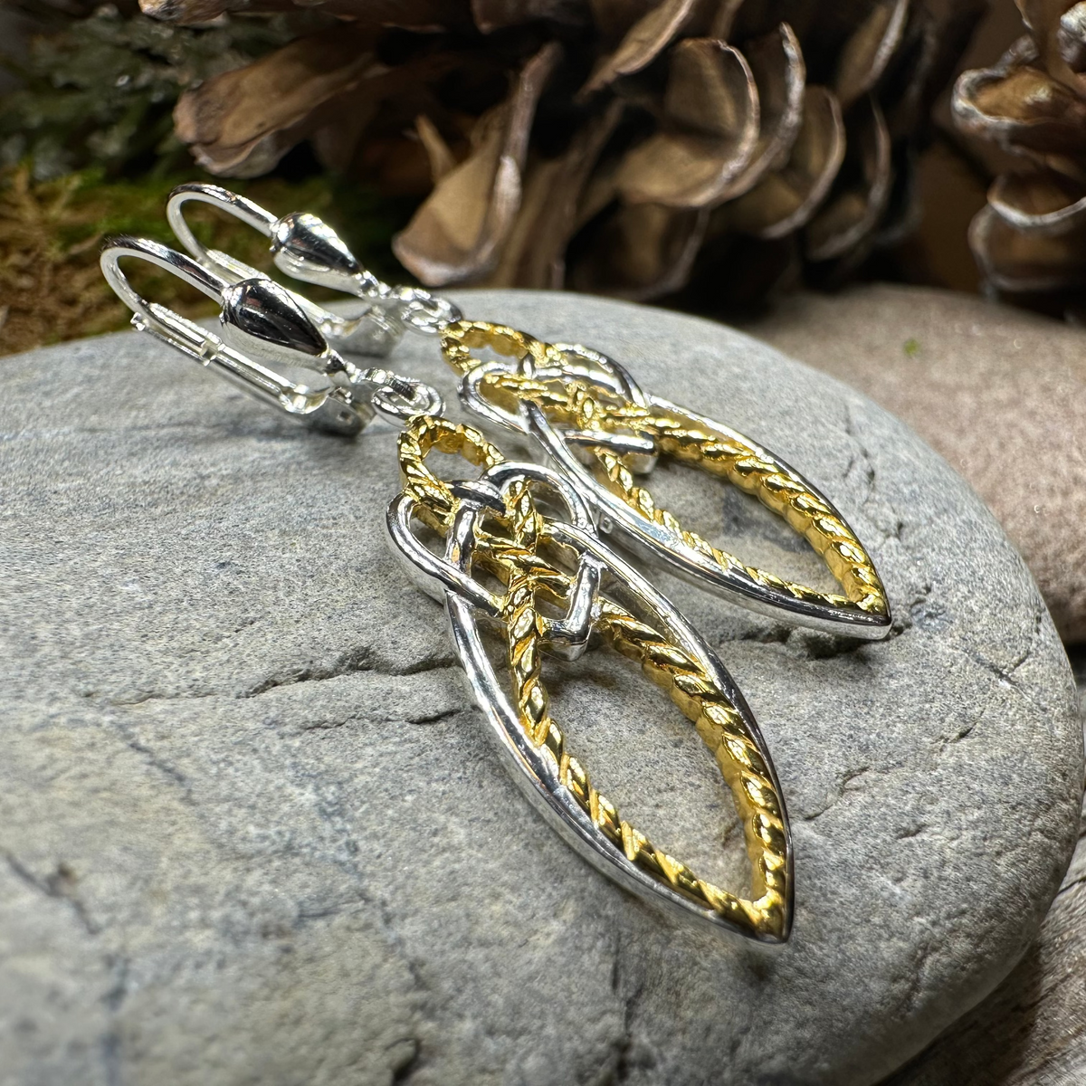 Seadream Celtic Knot Leverback Earrings - Handmade in Ireland | Dangle Earrings | Wiccan Center