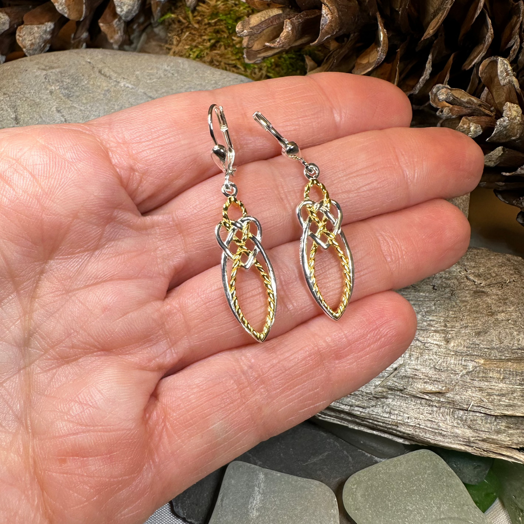 Seadream Celtic Knot Leverback Earrings - Handmade in Ireland | Dangle Earrings | Wiccan Center