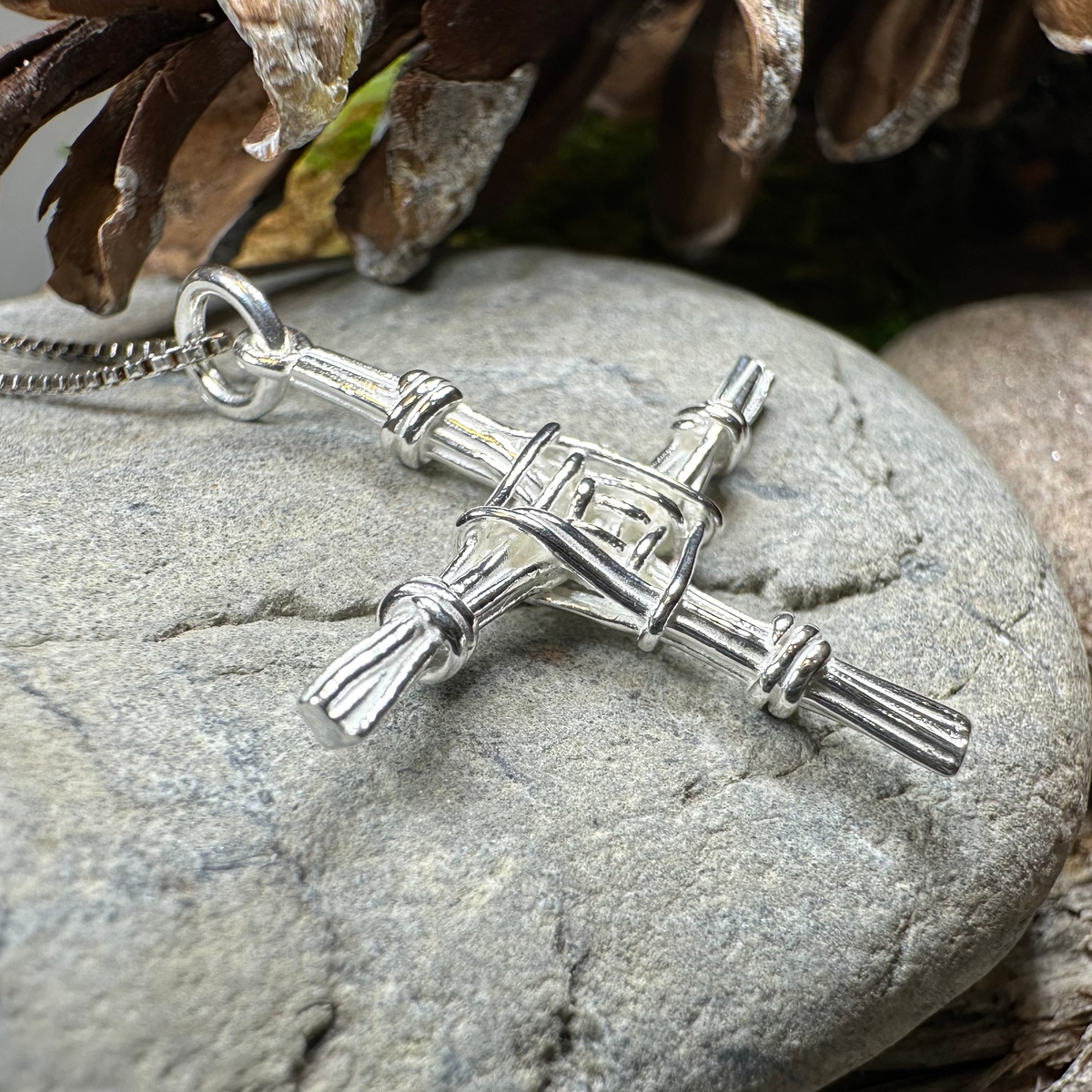 Kildare Irish Saint Brigid's Cross Necklace - Made in Ireland | Pendant | Wiccan Center