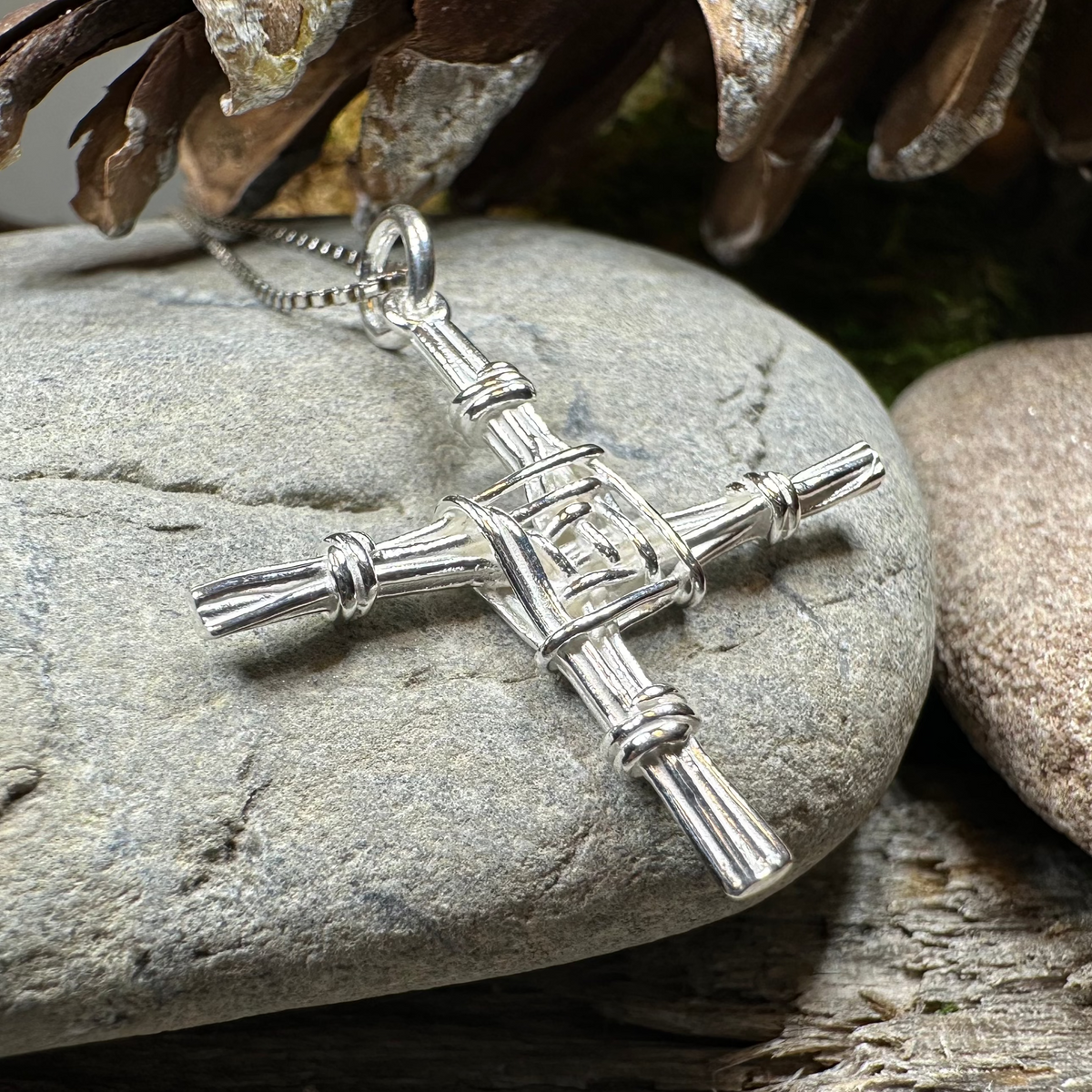 Kildare Irish Saint Brigid's Cross Necklace - Made in Ireland | Pendant | Wiccan Center