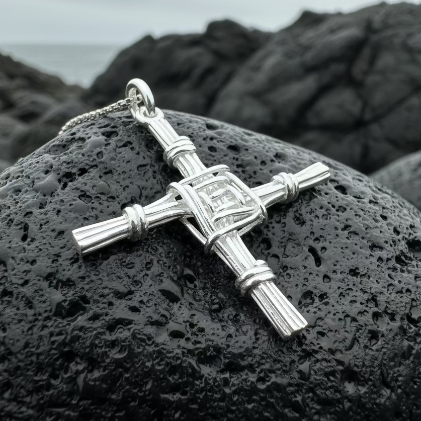 Kildare Irish Saint Brigid's Cross Necklace - Made in Ireland | Pendant | Wiccan Center