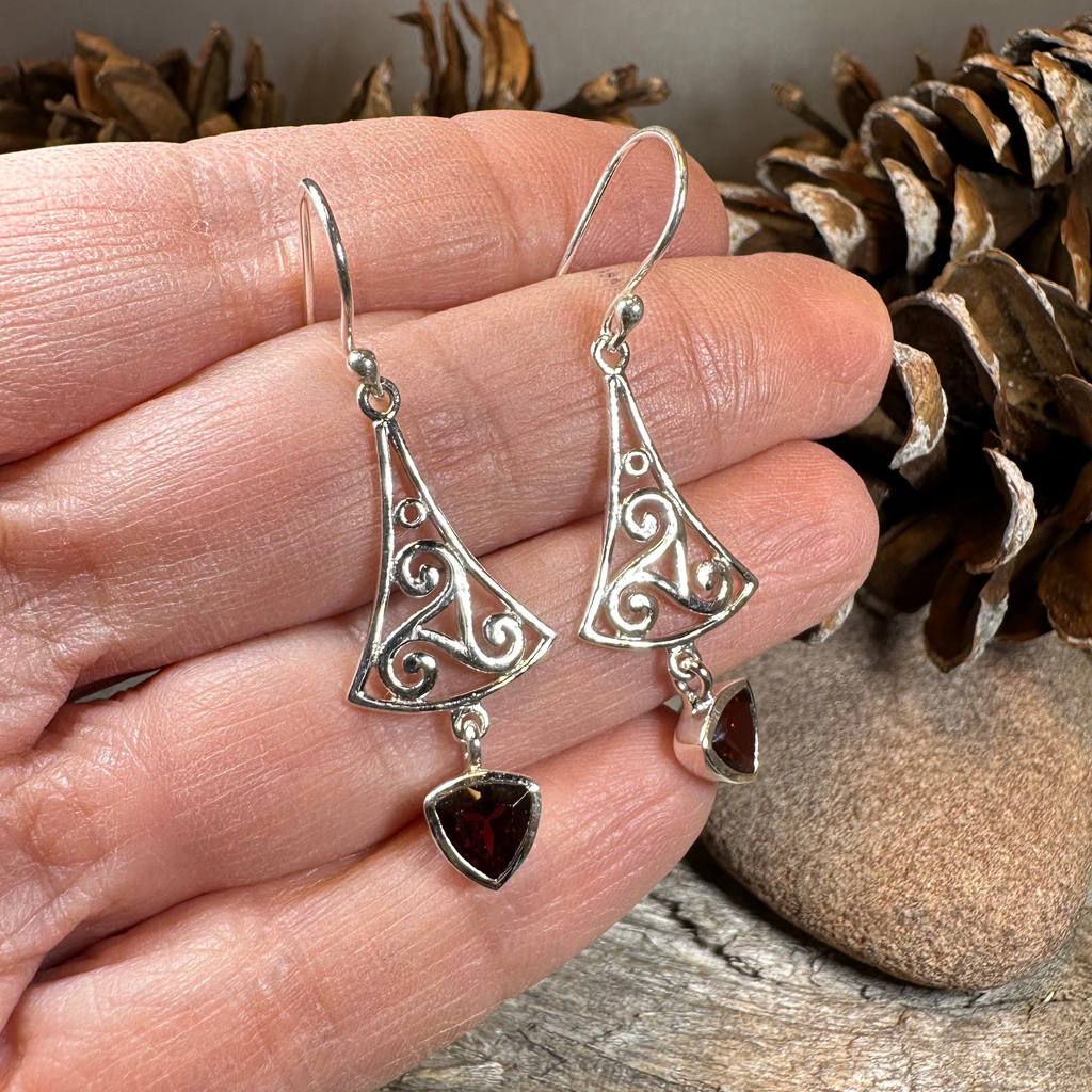 Teleri Triple Spiral Earrings | Dangle Earrings | Wiccan Center
