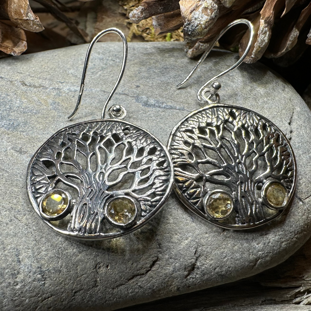 Eden Tree of Life Citrine Earrings | Dangle Earrings | Wiccan Center