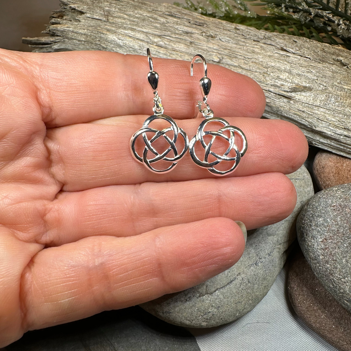Celtic Dara Knot Leverback Earrings - Made in Ireland | Dangle Earrings | Wiccan Center