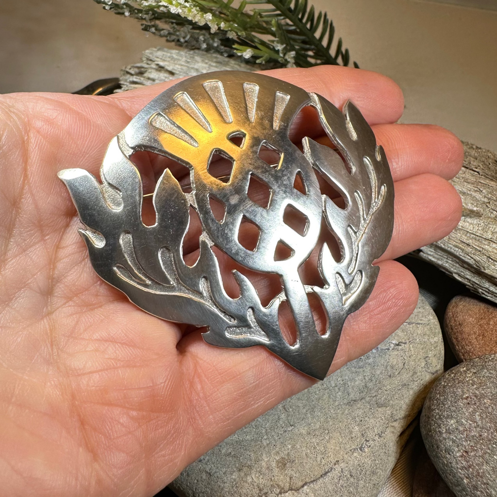 Large Scottish Thistle Brooch - Handmade in Scotland | Brooch | Wiccan Center