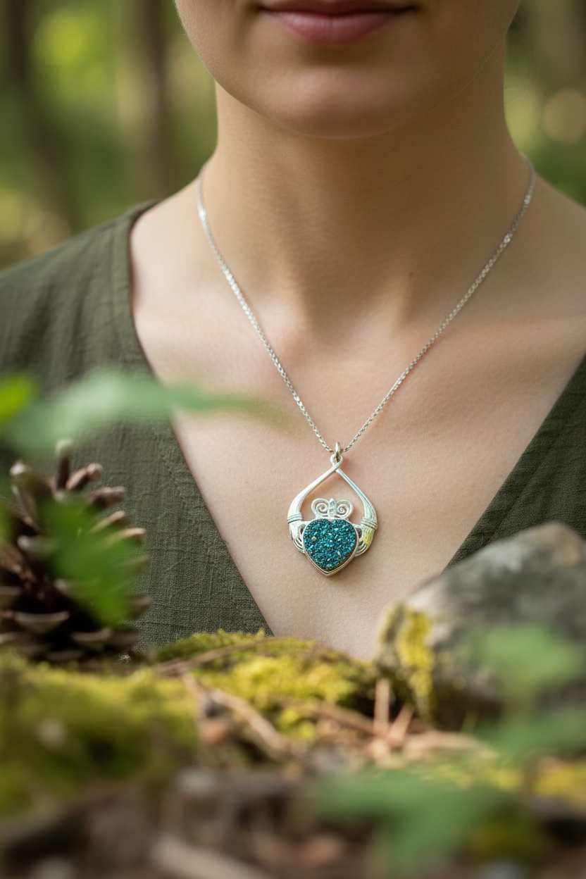 Juliet Irish Claddagh Necklace - Handmade in Ireland | Pendant | Wiccan Center
