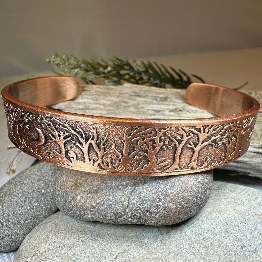 Moonlit Forest Copper Cuff Bracelet | Bracelet | Wiccan Center