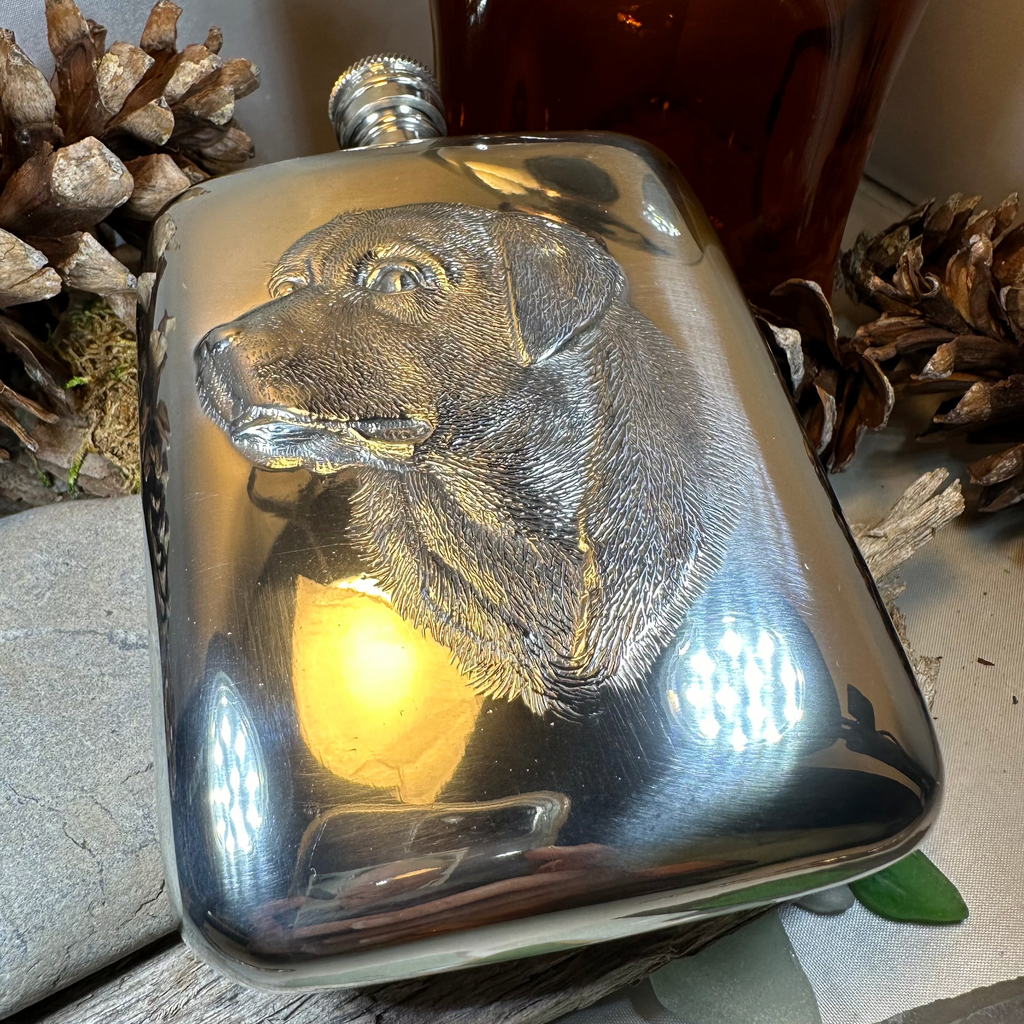 Faithful Friend Labrador Retriever Pewter Hip Flask | Gifts | Wiccan Center