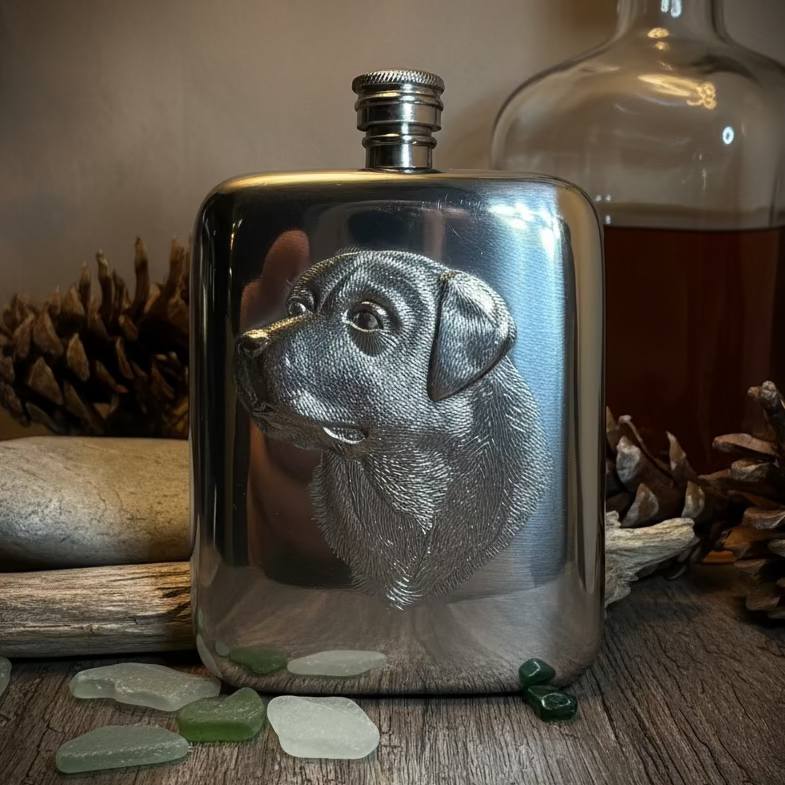 Faithful Friend Labrador Retriever Pewter Hip Flask | Gifts | Wiccan Center