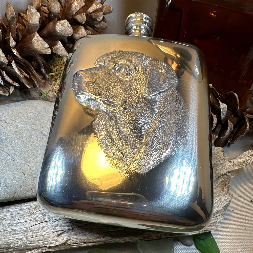 Faithful Friend Labrador Retriever Pewter Hip Flask | Gifts | Wiccan Center