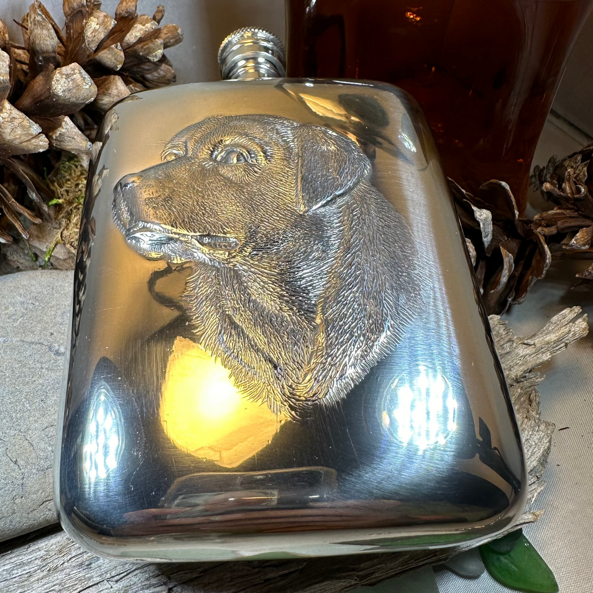 Faithful Friend Labrador Retriever Pewter Hip Flask | Gifts | Wiccan Center