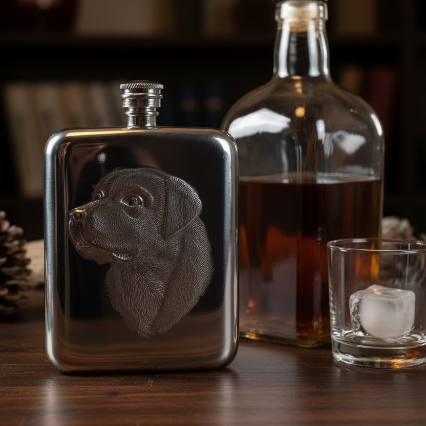 Faithful Friend Labrador Retriever Pewter Hip Flask | Gifts | Wiccan Center