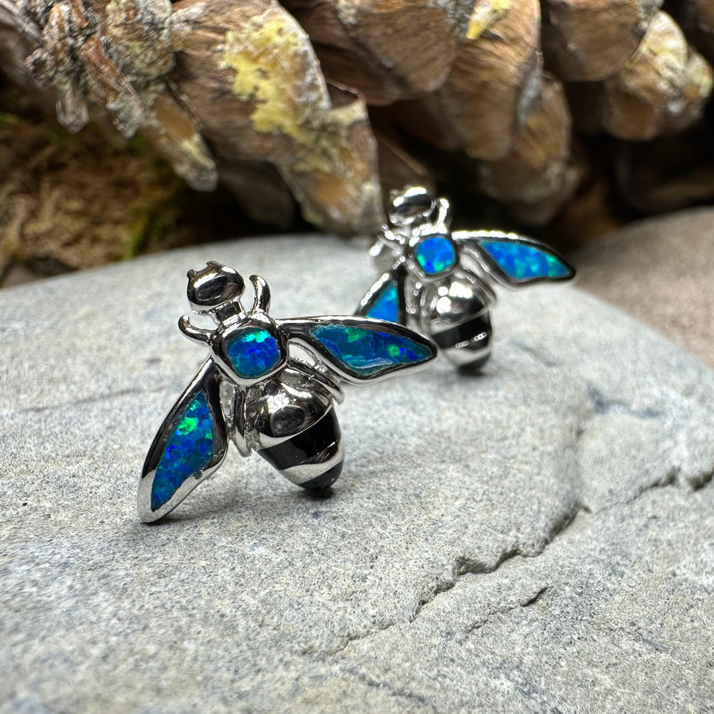 Opal Bee Stud Earrings | Post Earrings | Wiccan Center