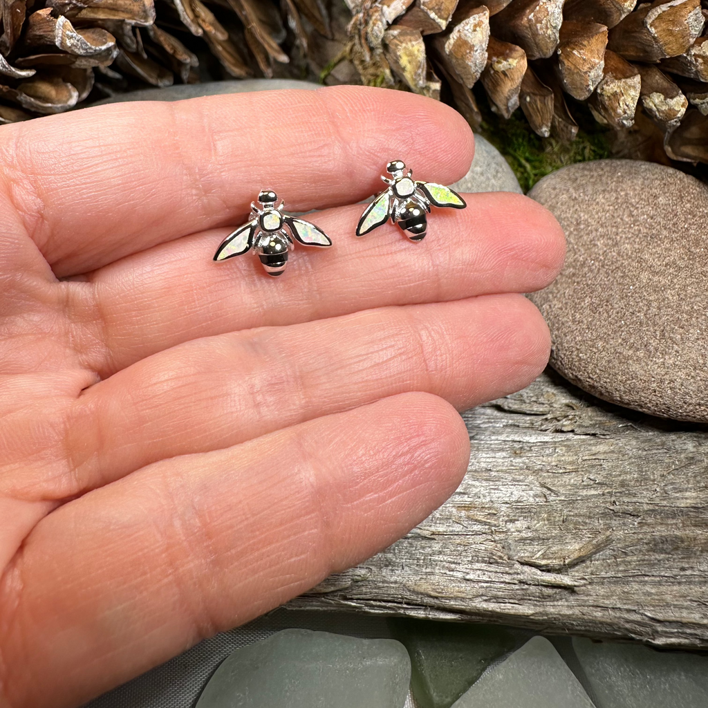 Opal Bee Stud Earrings | Post Earrings | Wiccan Center