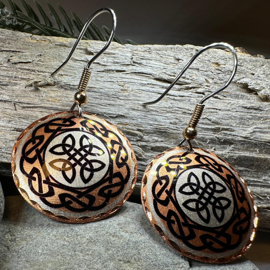 Violina Celtic Knot Copper Earrings | Dangle Earrings | Wiccan Center