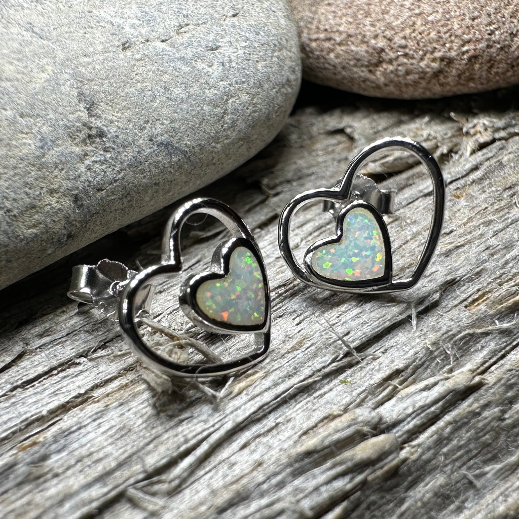 Double Heart Stud Earrings | Post Earrings | Wiccan Center