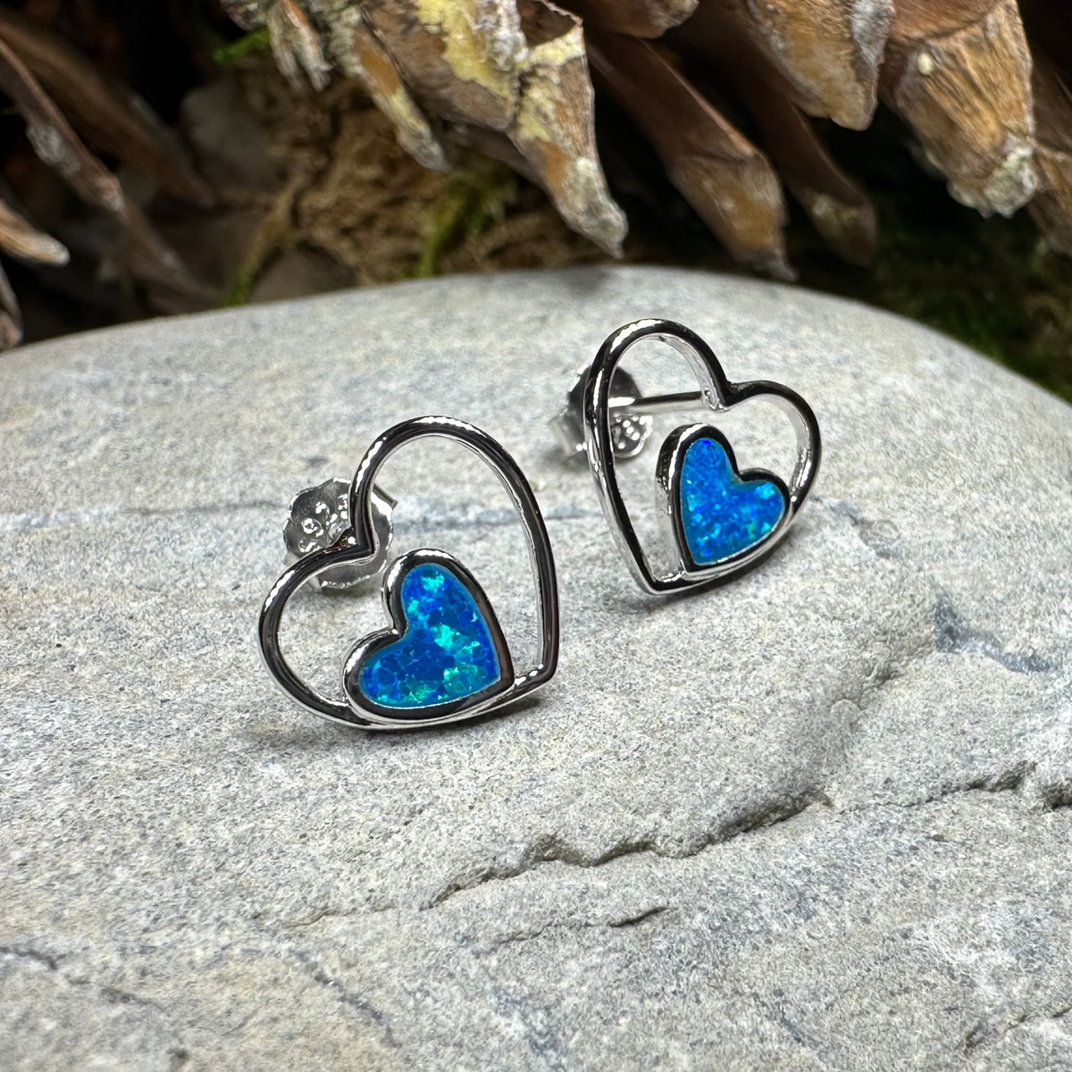 Double Heart Stud Earrings | Post Earrings | Wiccan Center