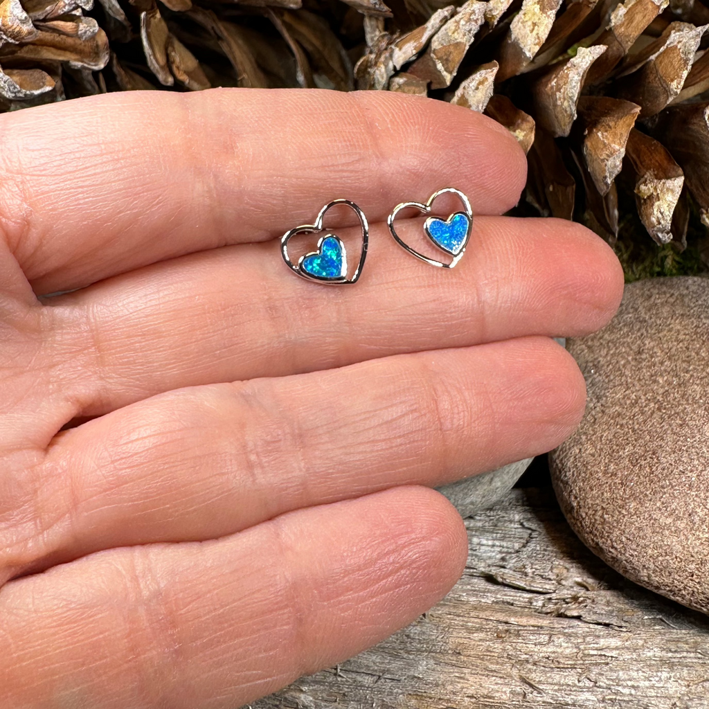 Double Heart Stud Earrings | Post Earrings | Wiccan Center