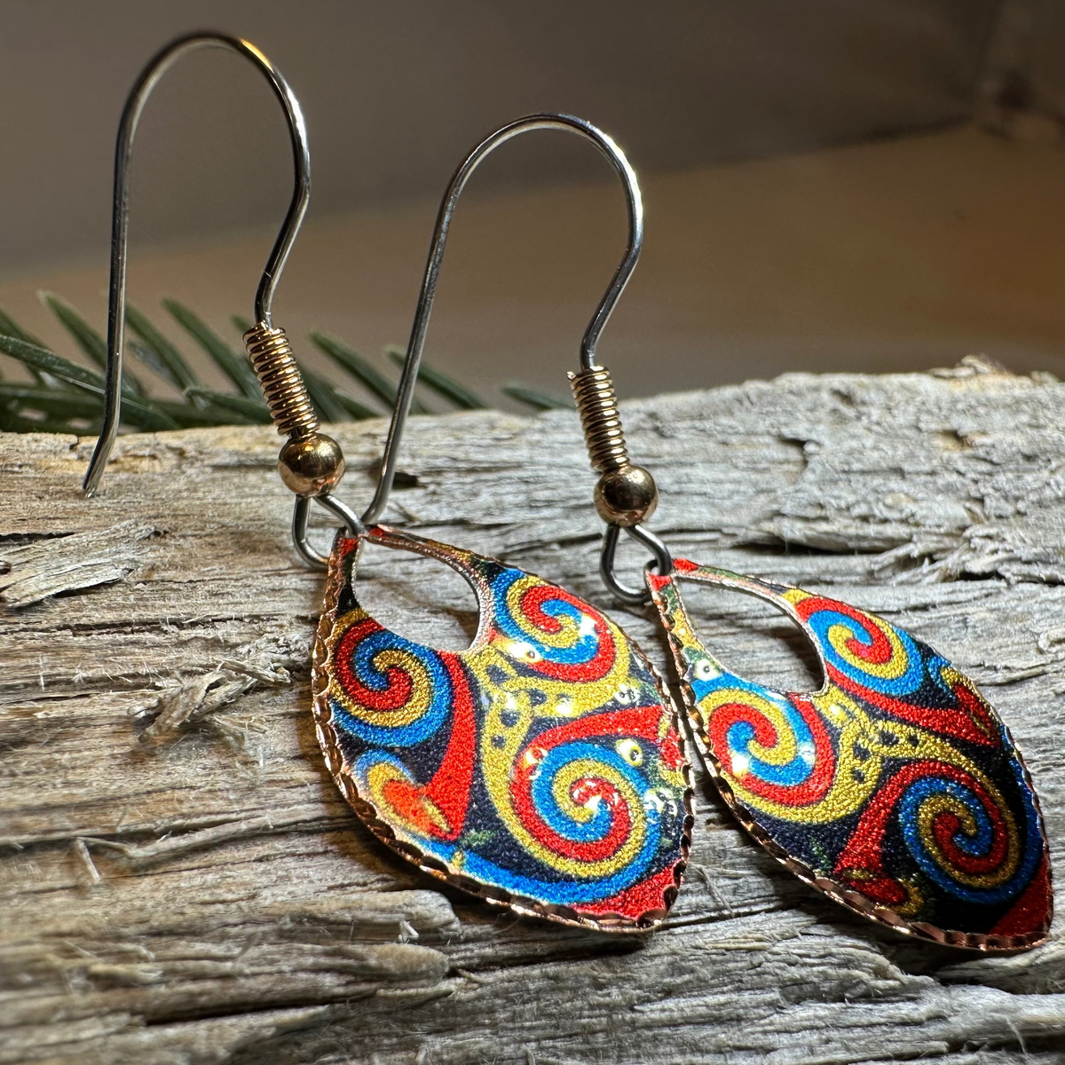 Lifeforce Celtic Spiral Copper Earrings | Dangle Earrings | Wiccan Center