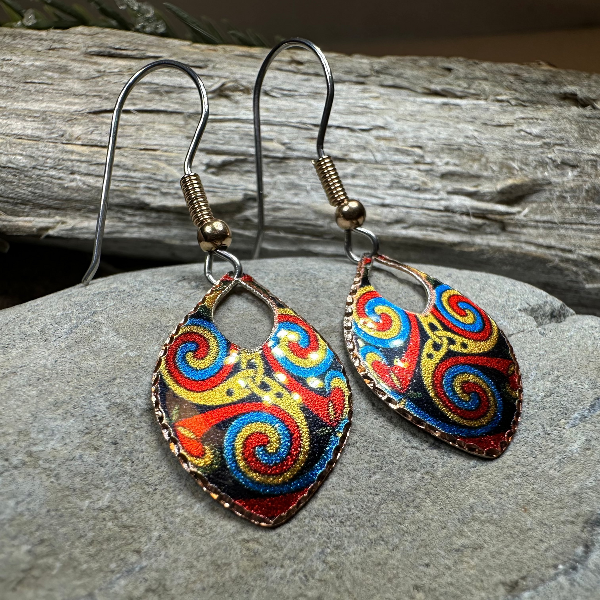 Lifeforce Celtic Spiral Copper Earrings | Dangle Earrings | Wiccan Center
