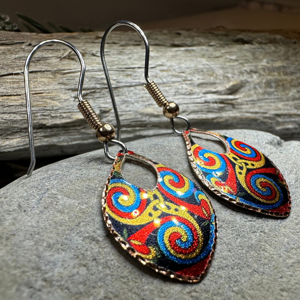 Lifeforce Celtic Spiral Copper Earrings | Dangle Earrings | Wiccan Center