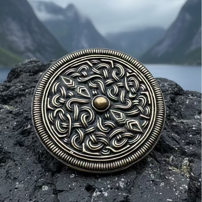 Large Sutton Hoo Celtic Brooch - Bronze Historical Reproduction Pin