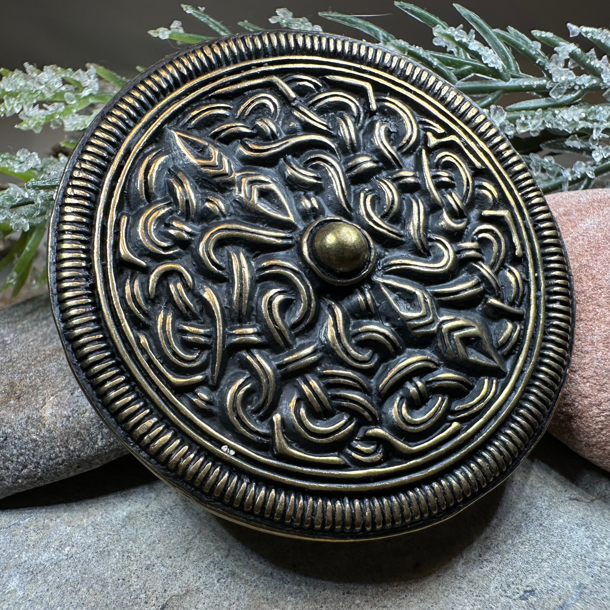 Large Sutton Hoo Celtic Brooch - Bronze Historical Reproduction Pin