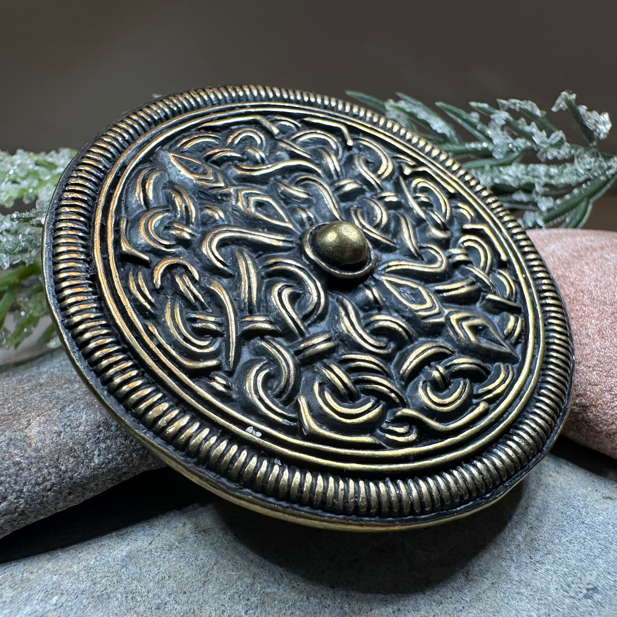 Large Sutton Hoo Celtic Brooch - Bronze Historical Reproduction Pin