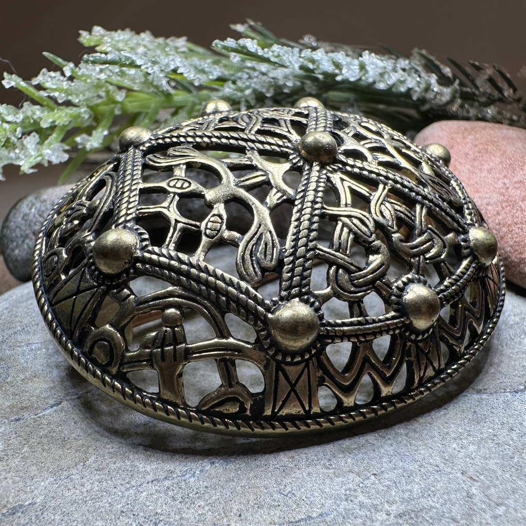 Large Akershus Viking Celtic Brooch - Bronze Historical Reproduction Pin | Brooch | Wiccan Center