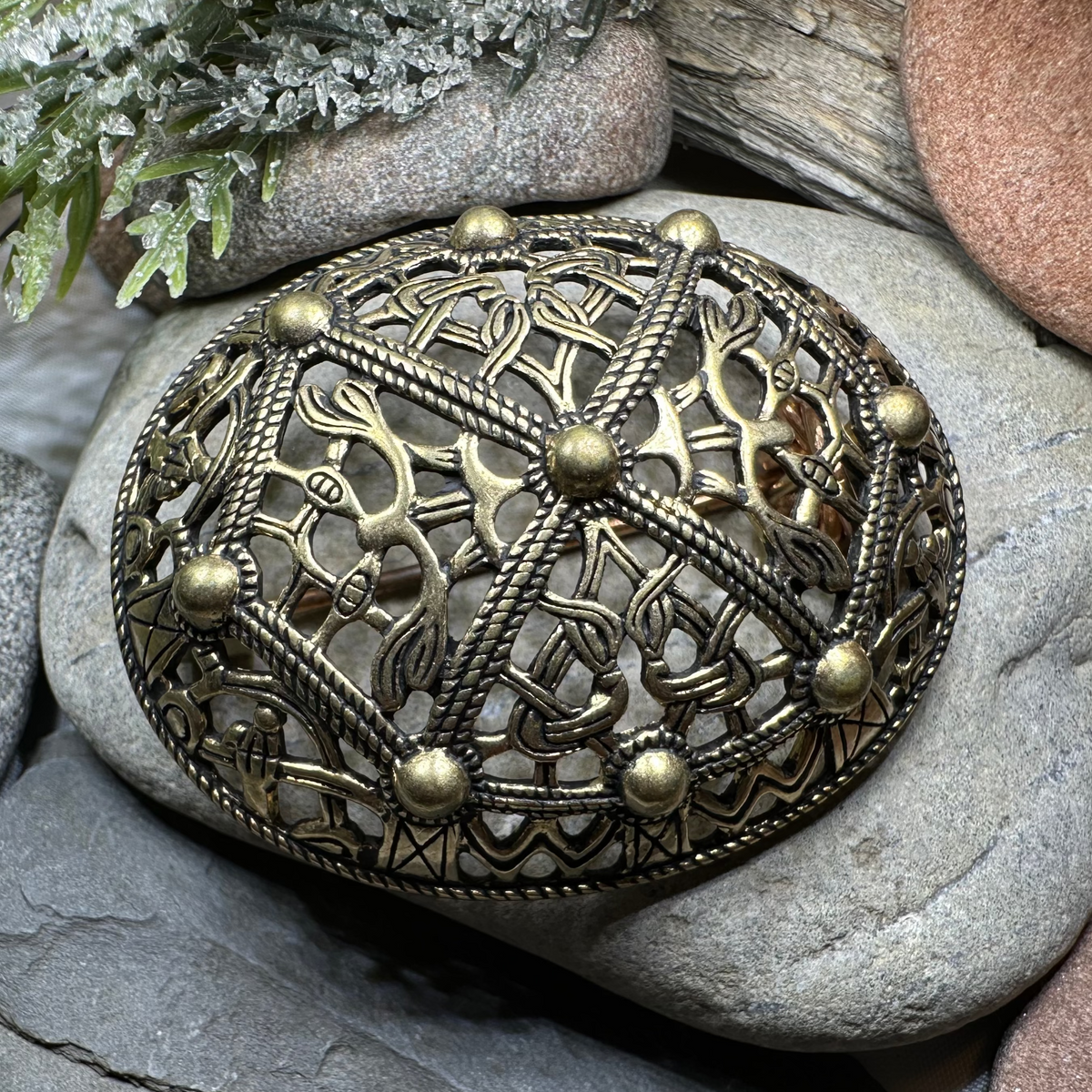 Large Akershus Viking Celtic Brooch - Bronze Historical Reproduction Pin | Brooch | Wiccan Center