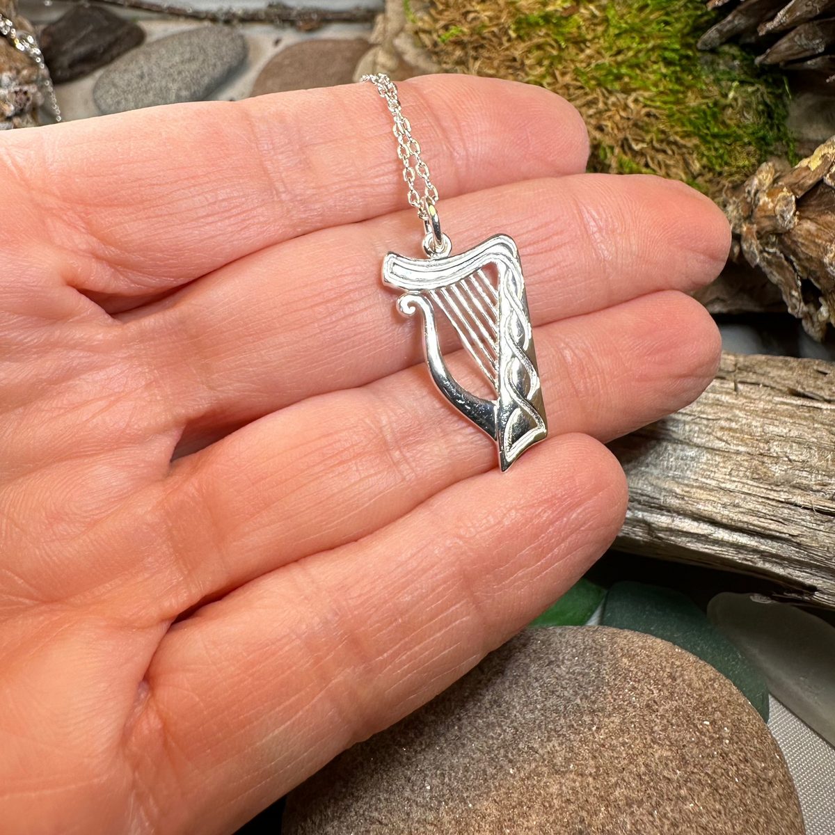 Alianna Irish Harp Necklace | Pendant | Wiccan Center