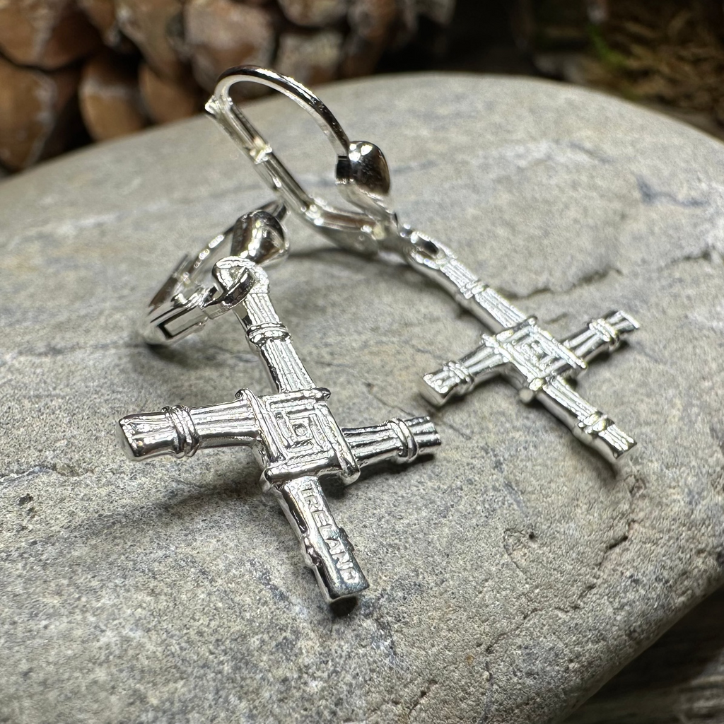 Saint Brigid's Cross Leverback Earrings - Made in Ireland