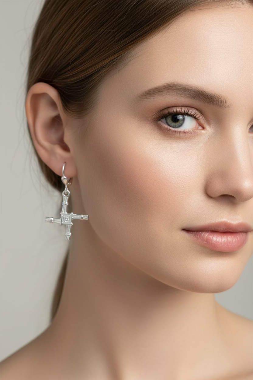 Saint Brigid's Cross Leverback Earrings - Made in Ireland