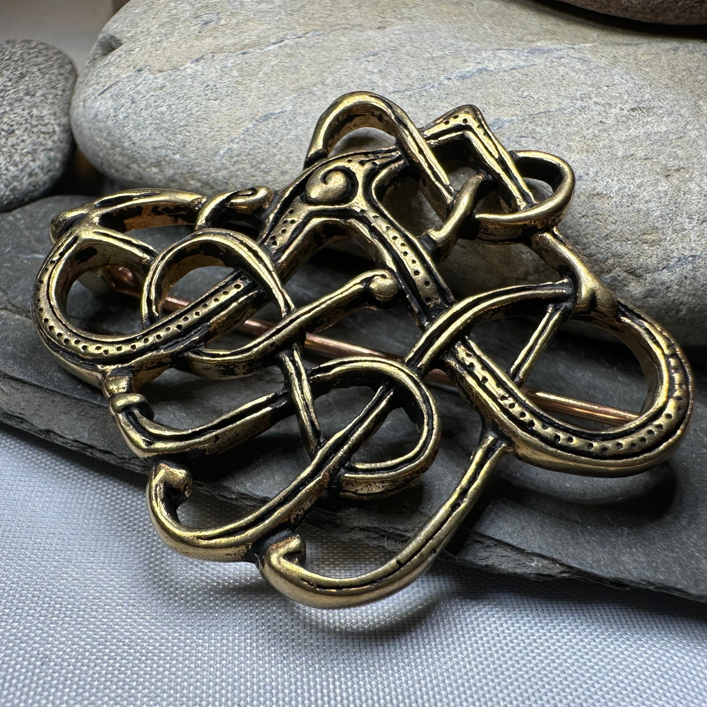 Large Trollaskogur Celtic Viking Brooch - Bronze Historical Reproduction Pin | Brooch | Wiccan Center