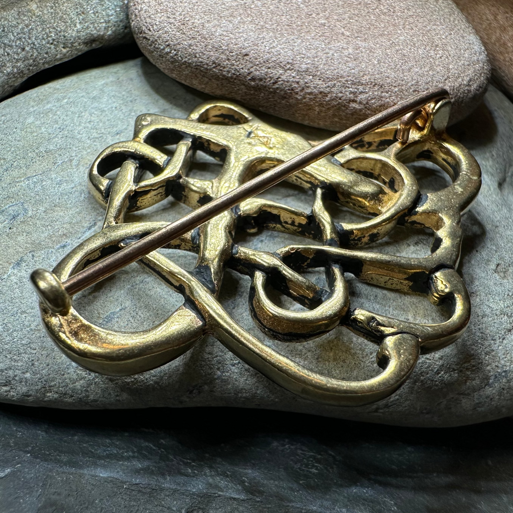 Large Trollaskogur Celtic Viking Brooch - Bronze Historical Reproduction Pin | Brooch | Wiccan Center