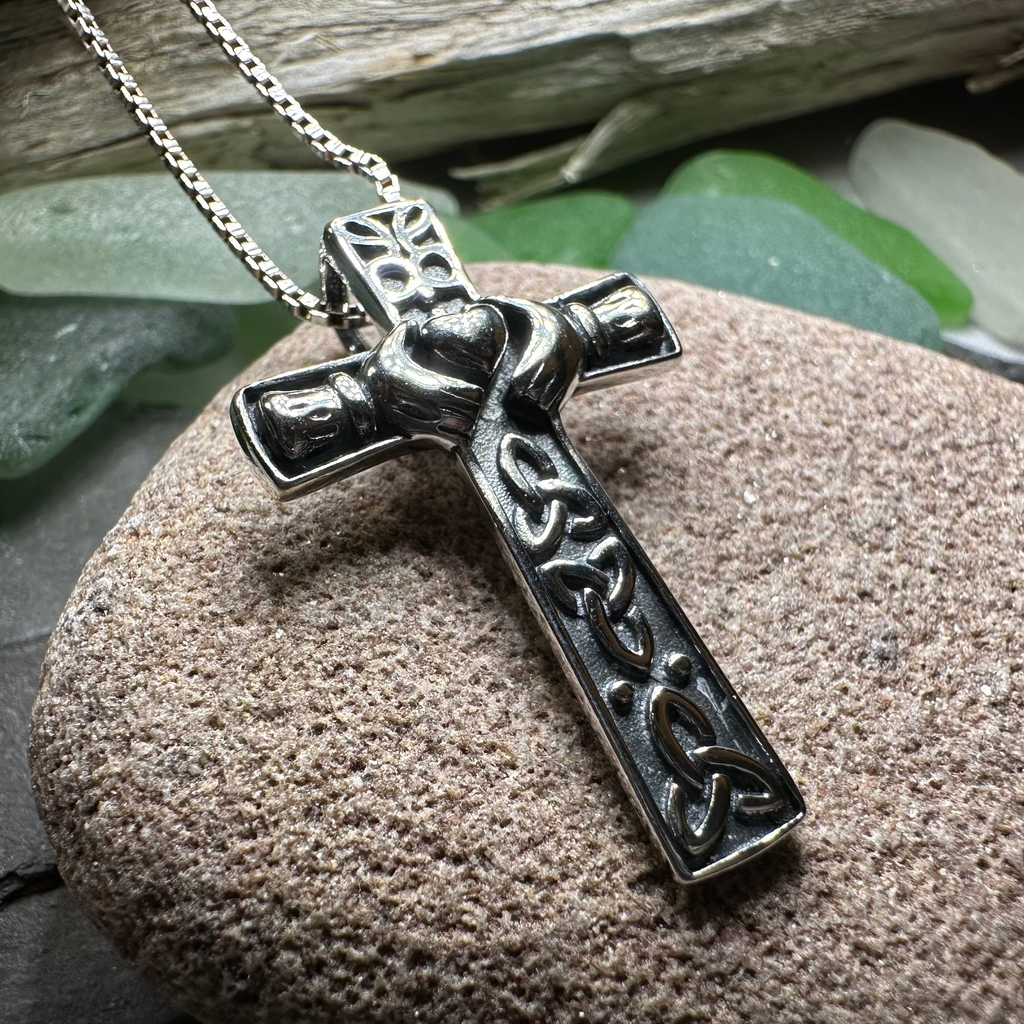 Dayle Celtic Cross Claddagh Necklace | Pendant | Wiccan Center