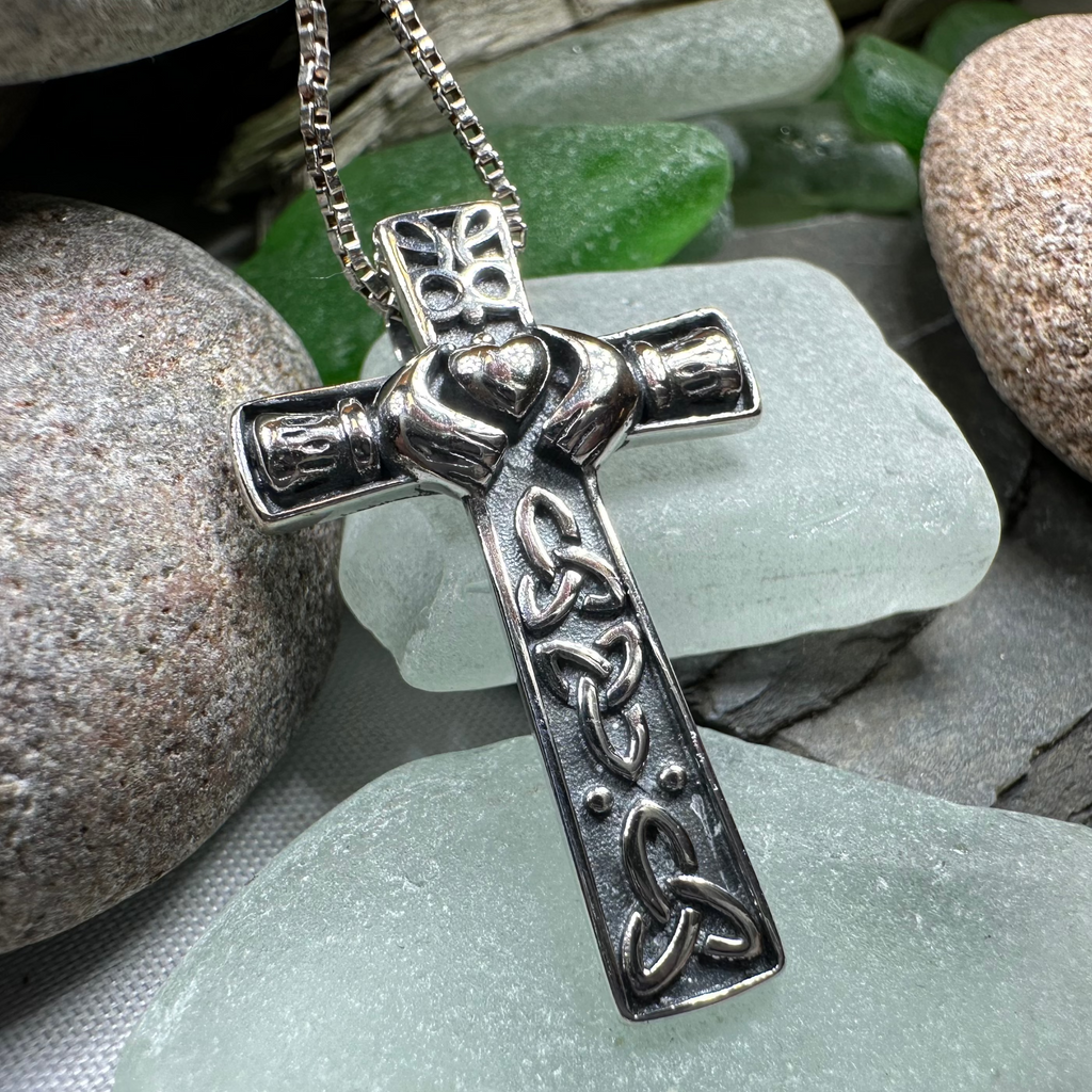 Dayle Celtic Cross Claddagh Necklace | Pendant | Wiccan Center