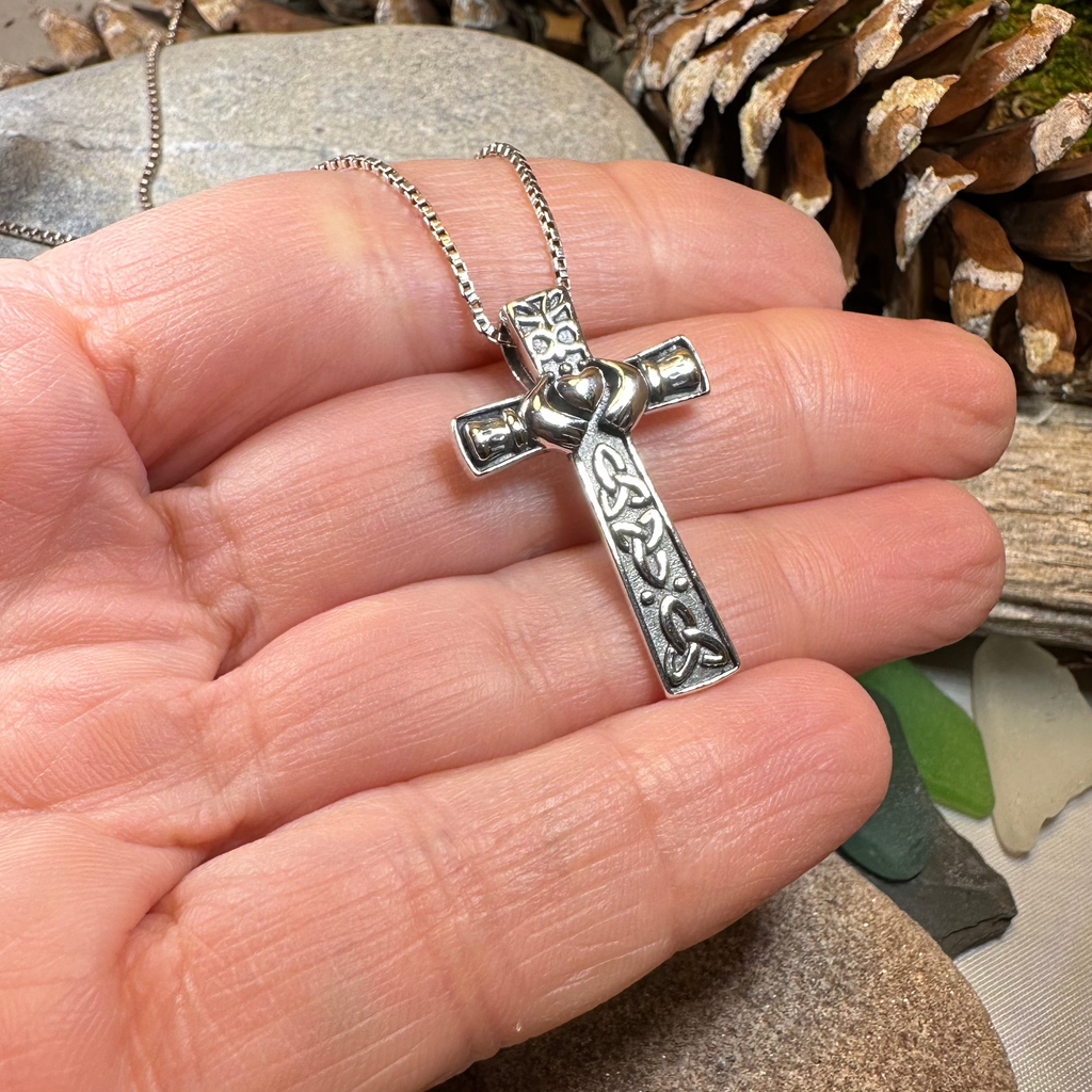 Dayle Celtic Cross Claddagh Necklace | Pendant | Wiccan Center