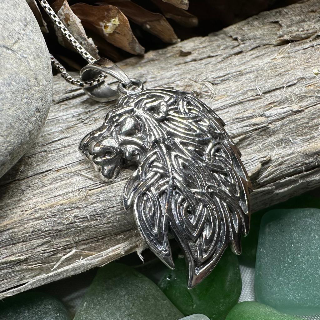 Lael Celtic Lion Necklace in Sterling Silver | Pendant | Wiccan Center