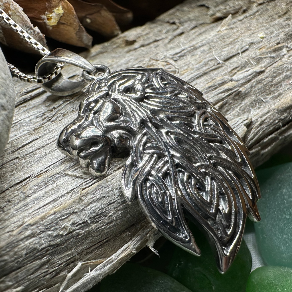 Lael Celtic Lion Necklace in Sterling Silver | Pendant | Wiccan Center