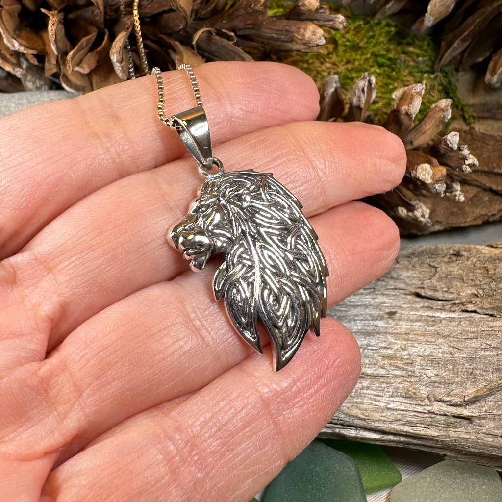 Lael Celtic Lion Necklace in Sterling Silver | Pendant | Wiccan Center