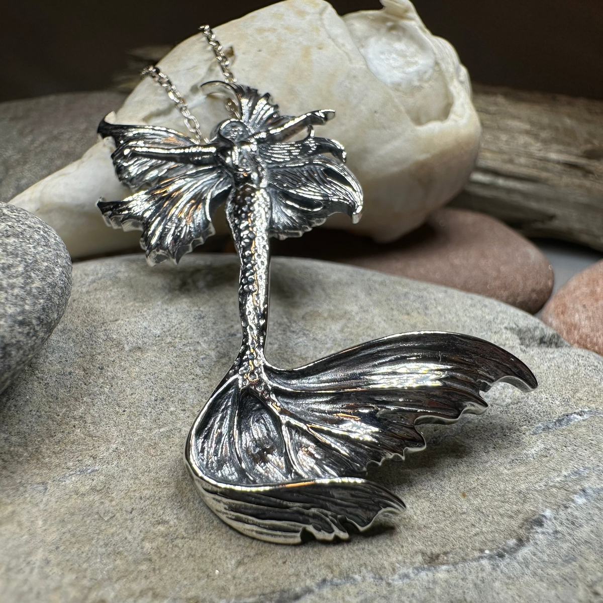 Sea Fairy Mermaid Necklace in Sterling Silver | Pendant | Wiccan Center
